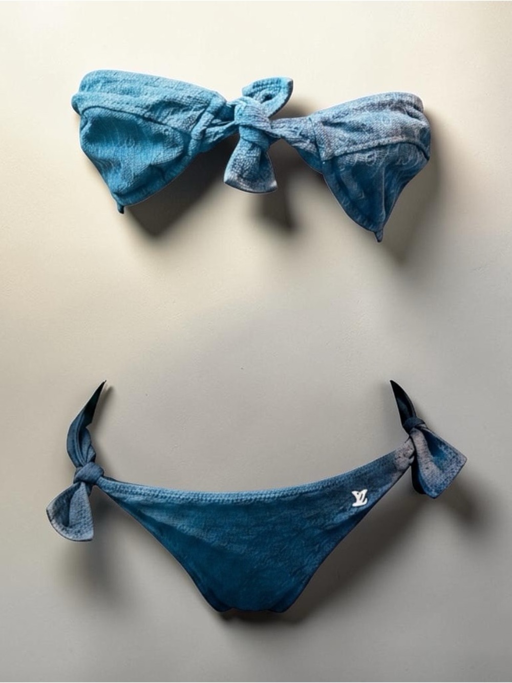 Vintage Louis Vuitton Navy Tie-Front Bikini size 40